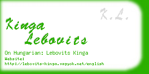 kinga lebovits business card